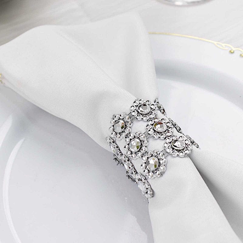 10 Diamond Rhinestones Sunflower Napkin Rings