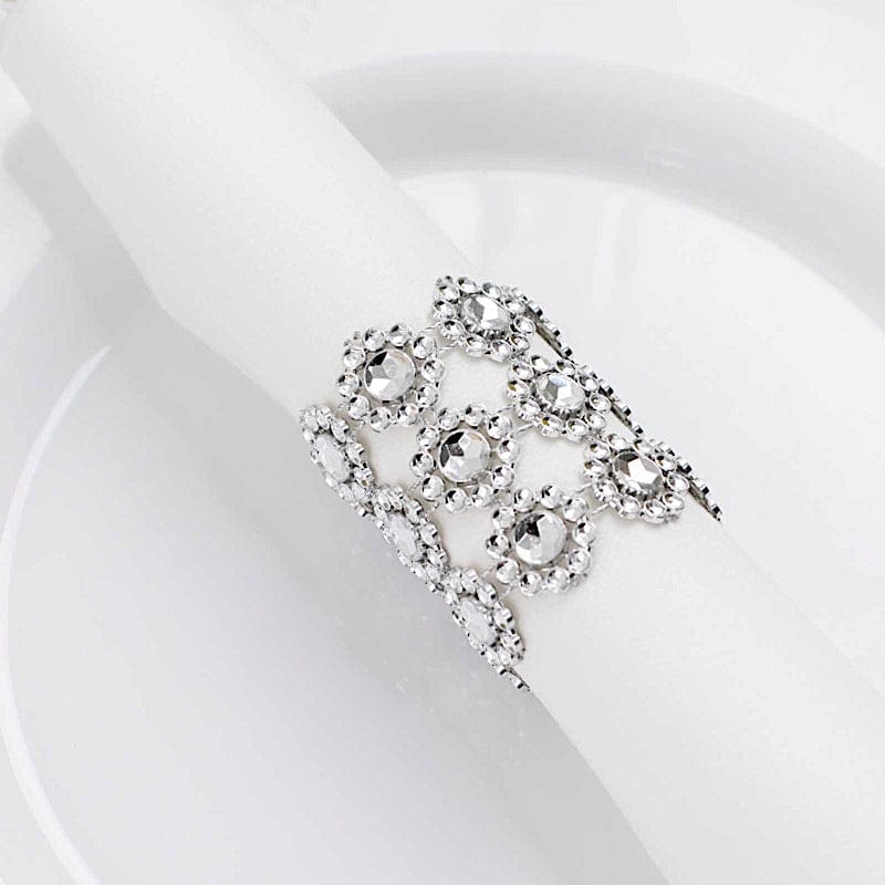 10 Diamond Rhinestones Sunflower Napkin Rings with Velcro