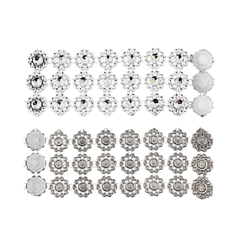 10 Diamond Rhinestones Sunflower Napkin Rings with Velcro