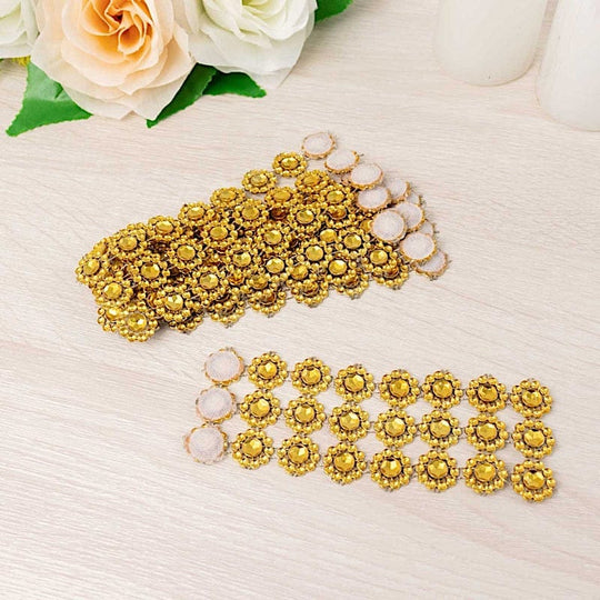 10 Diamond Rhinestones Sunflower Napkin Rings with Velcro