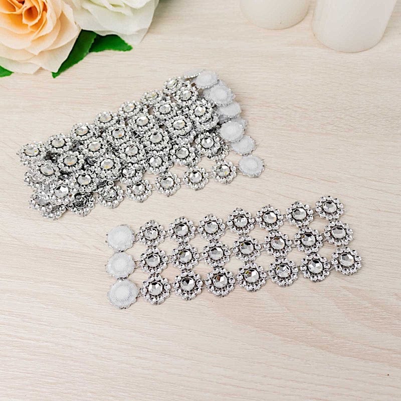 10 Diamond Rhinestones Sunflower Napkin Rings with Velcro