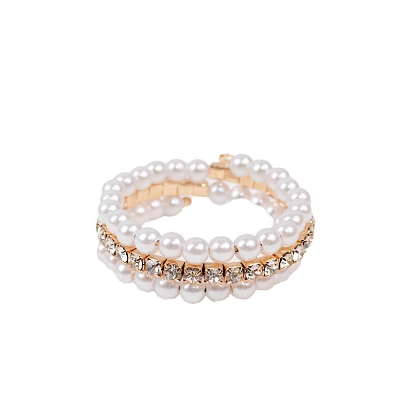 4 White Pearl Rhinestone Napkin Rings