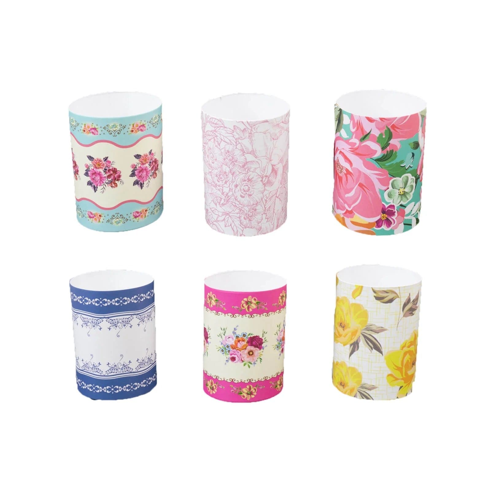 48 Assorted Vintage Floral Disposable Paper Napkin Rings