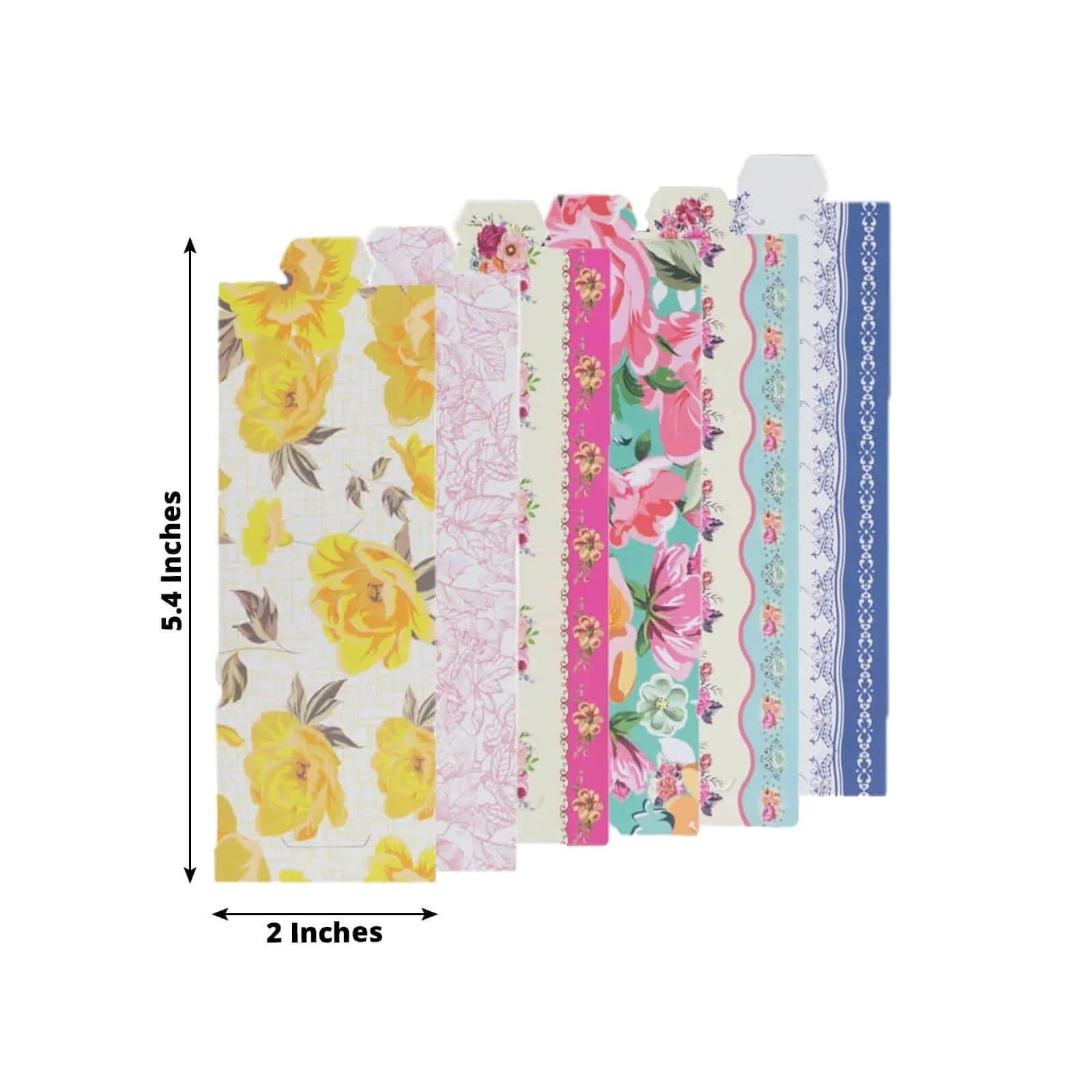 48 Assorted Vintage Floral Disposable Paper Napkin Rings