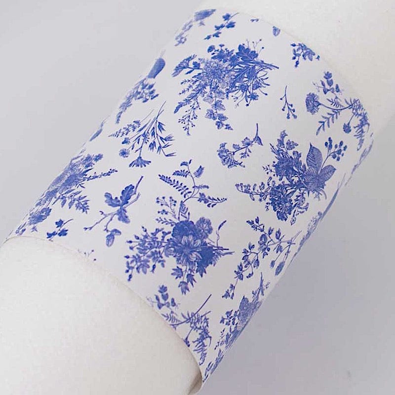 50 Floral Print Disposable Paper Napkin Rings