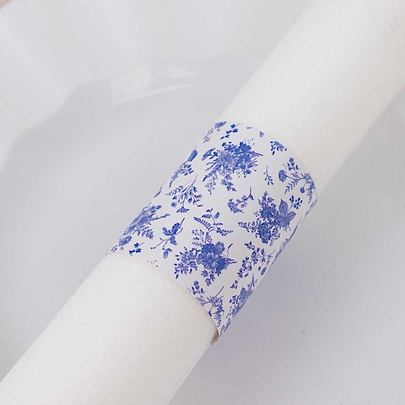 50 Floral Print Disposable Paper Napkin Rings