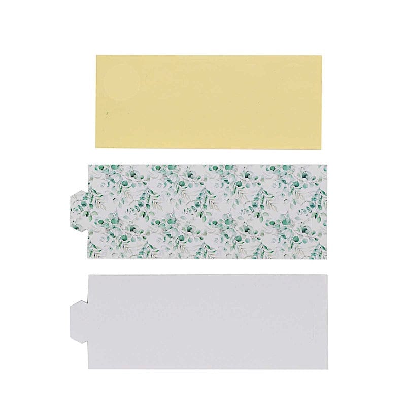 50 Floral Print Disposable Paper Napkin Rings