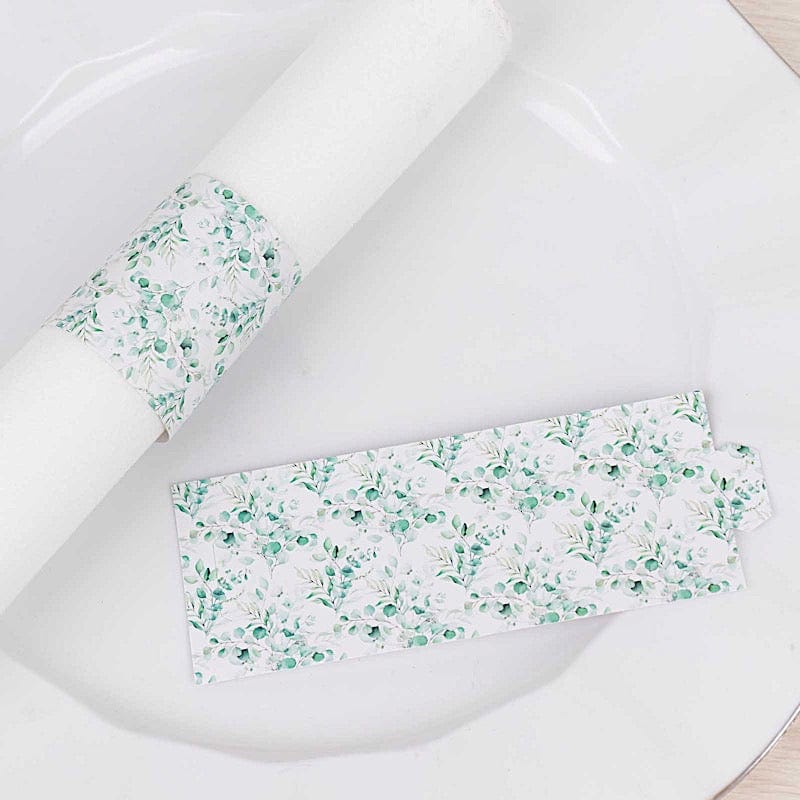 50 Floral Print Disposable Paper Napkin Rings