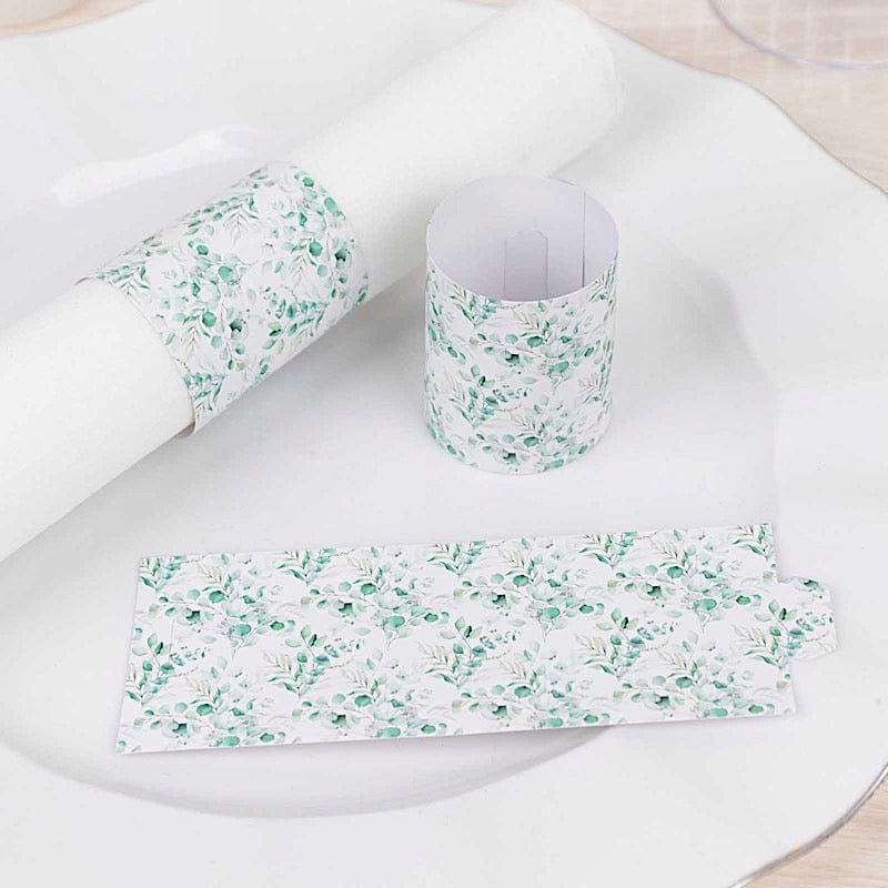 50 Floral Print Disposable Paper Napkin Rings