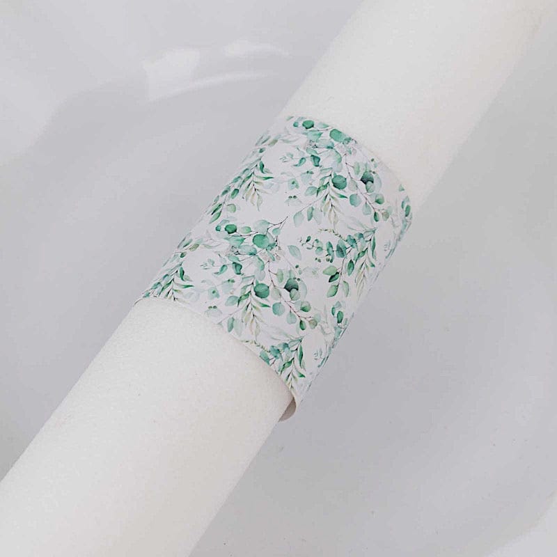 50 Floral Print Disposable Paper Napkin Rings