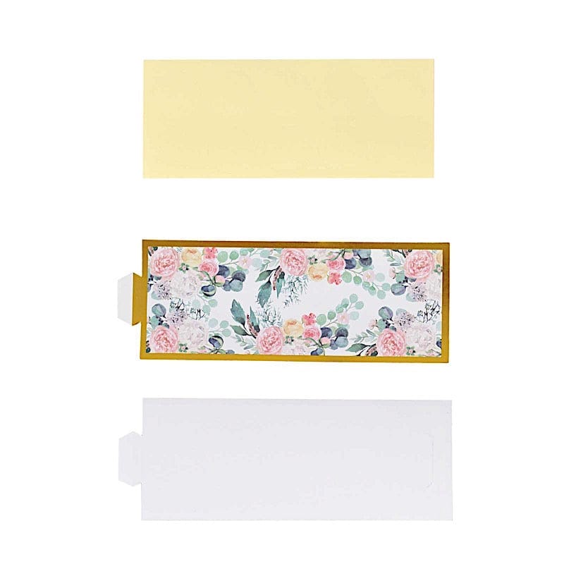50 Floral Print Disposable Paper Napkin Rings