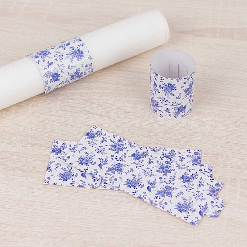 50 Floral Print Disposable Paper Napkin Rings – Balsa Circle, LLC