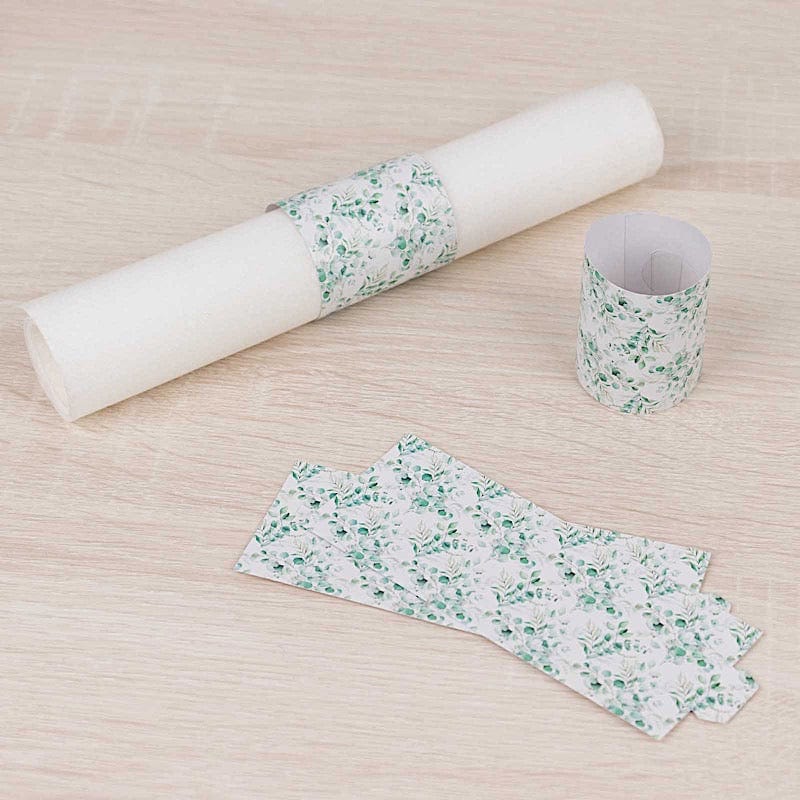 50 Floral Print Disposable Paper Napkin Rings
