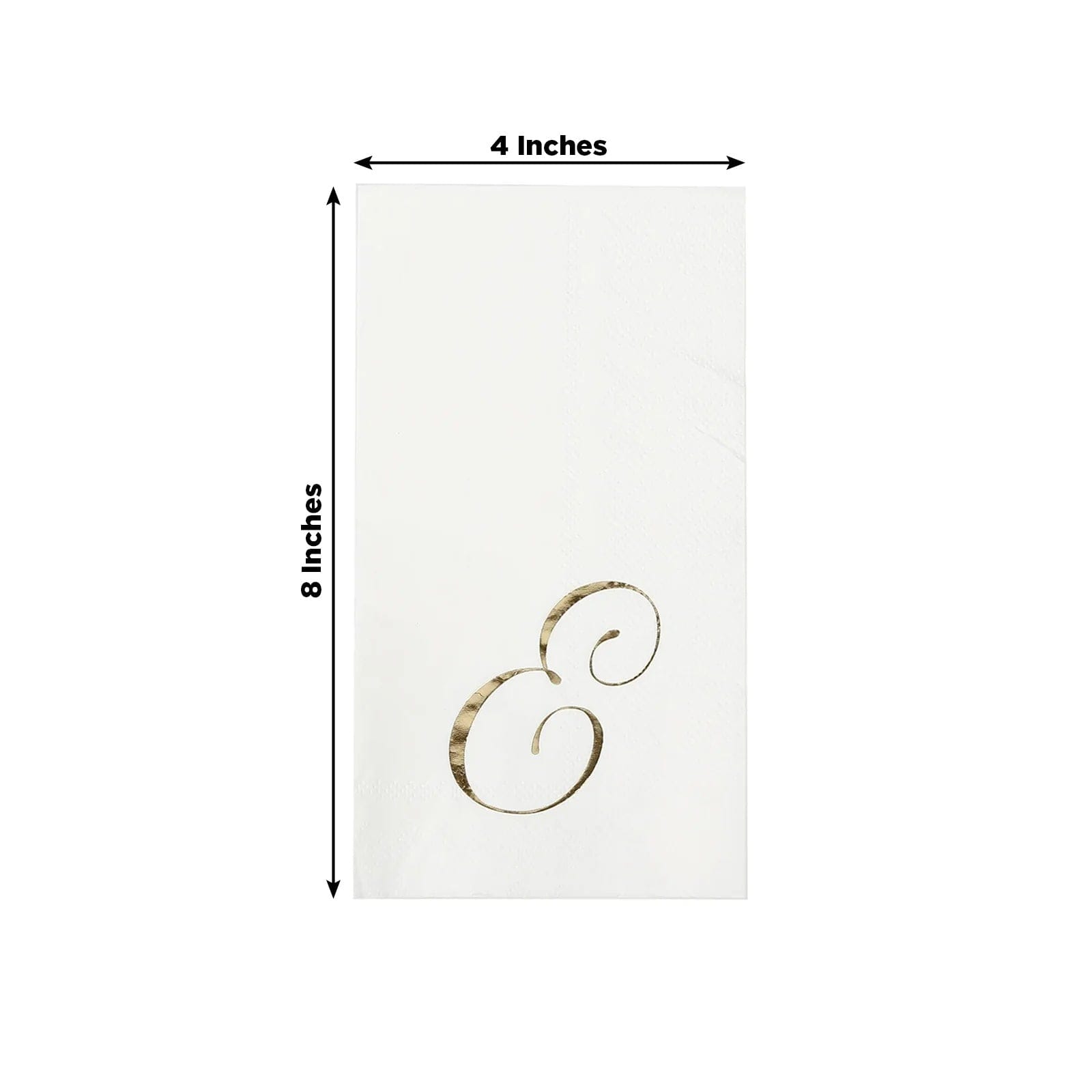 100 White Dinner Paper Napkins with Gold Foil Letter Design