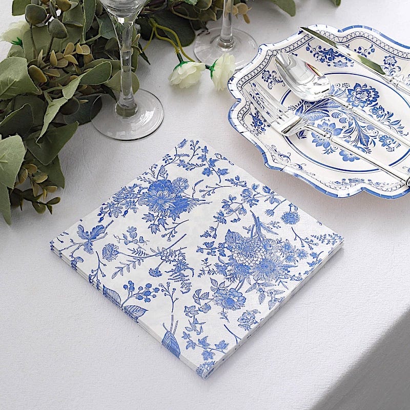 3 Decoupage Napkins, Blue and White Floral Napkins, Floral Paper Napkin,  Napkins for Decoupage, Decorative Napkins, Collage Paper, -  Sweden