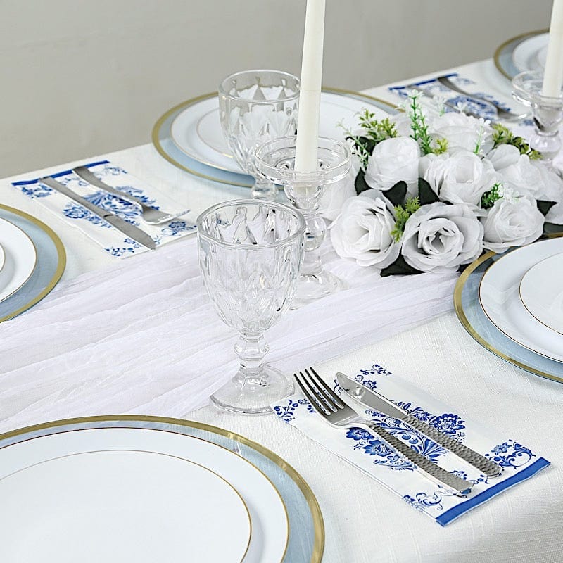 50 pack 13x13 in Paper Cocktail Napkins in French Toile Floral Pattern