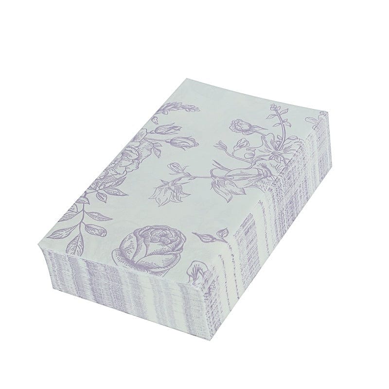50 Paper Dinner Napkins in French Toile Floral Pattern