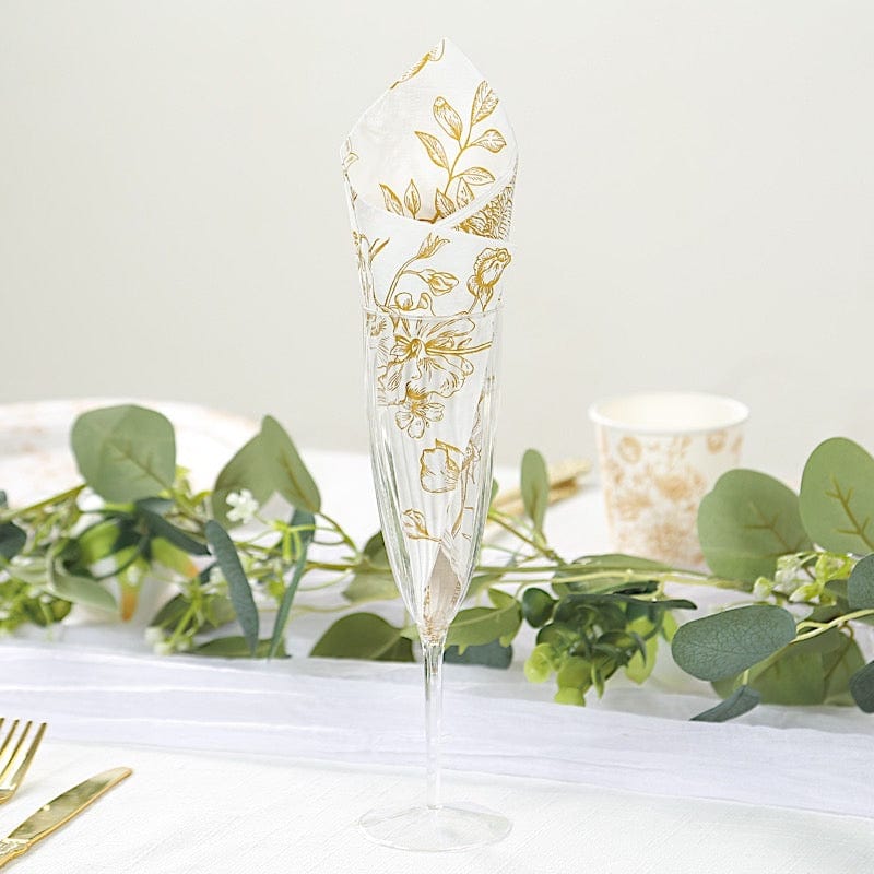 50 Paper Dinner Napkins in French Toile Floral Pattern