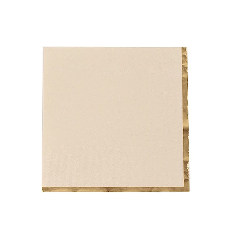 50 Gold Trim 2 Ply Dinner Cocktail Paper Napkins