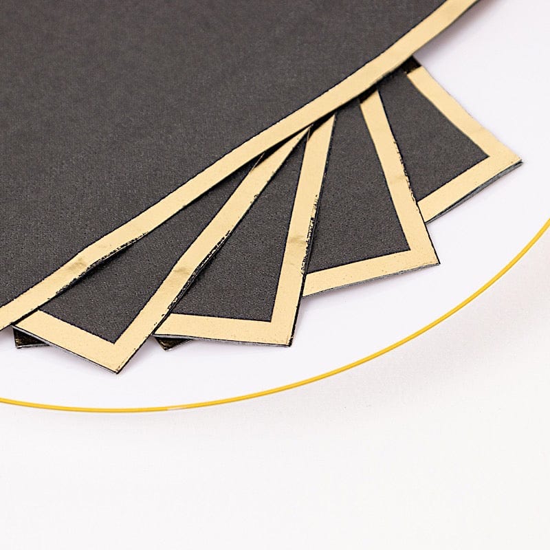 50 Soft 2 Ply Dinner Paper Napkins with Gold Foil Trim