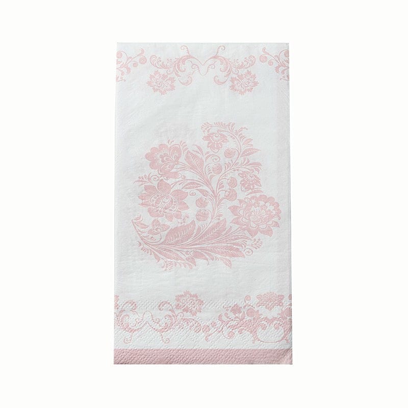 50 White and Pink Paper Dinner Napkins in French Toile Floral Pattern