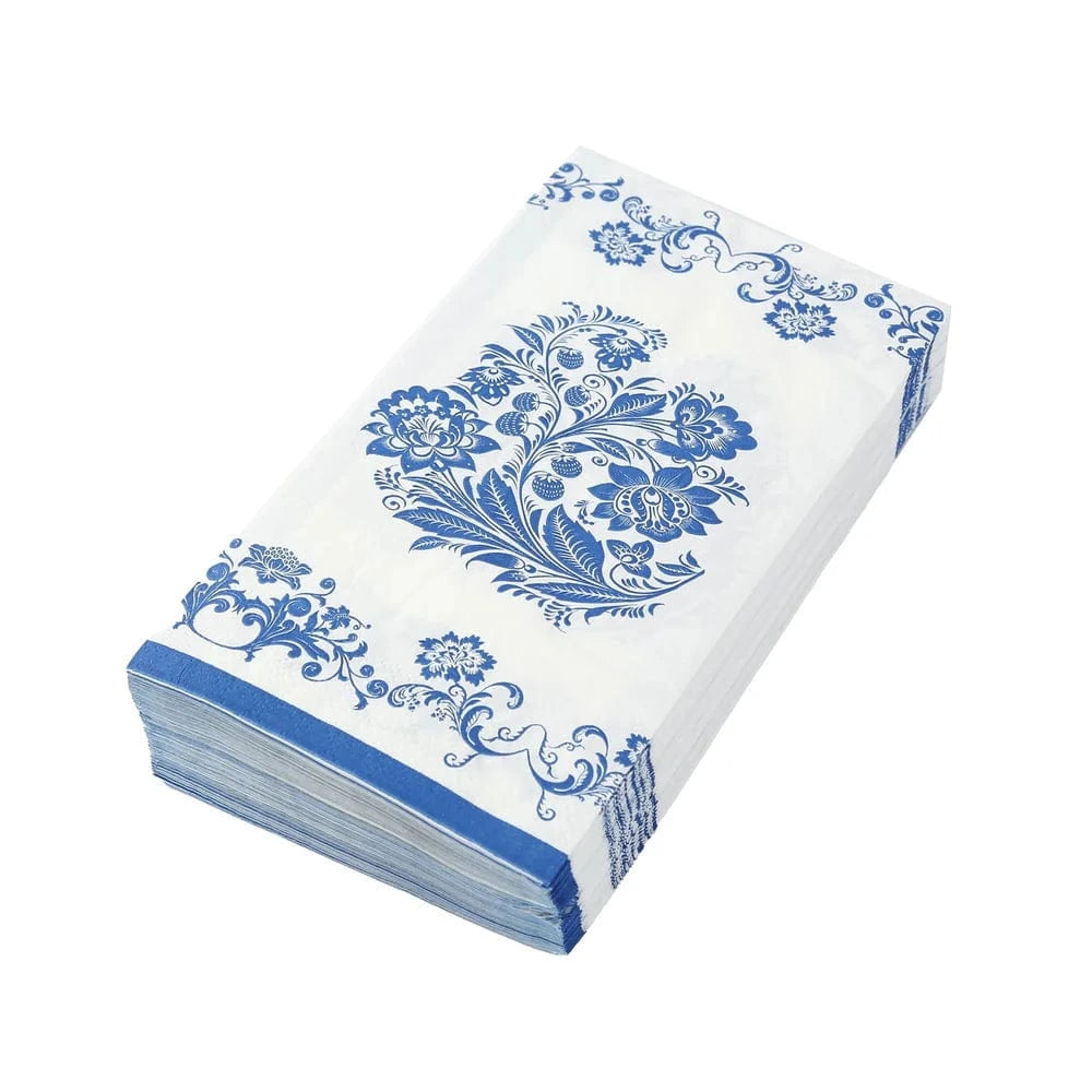 50 White Paper Dinner Napkins in French Toile Floral Pattern