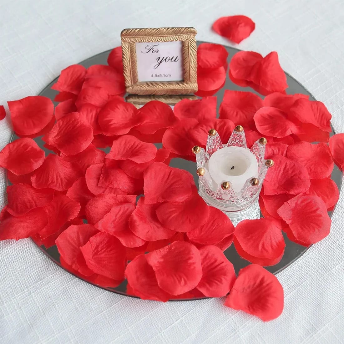 2000 Silk Rose Petals Round Artificial Flowers Table Confetti