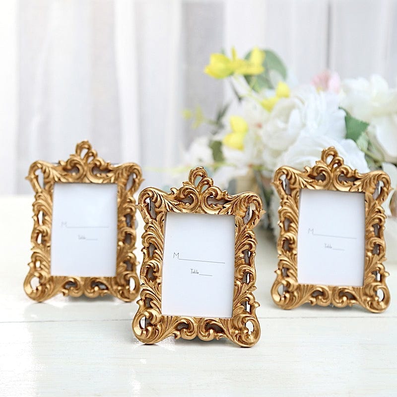 4 Gold 4 in Resin Vintage Ornate Picture Frames