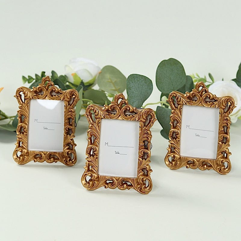 4 Gold 4 in Resin Vintage Ornate Picture Frames