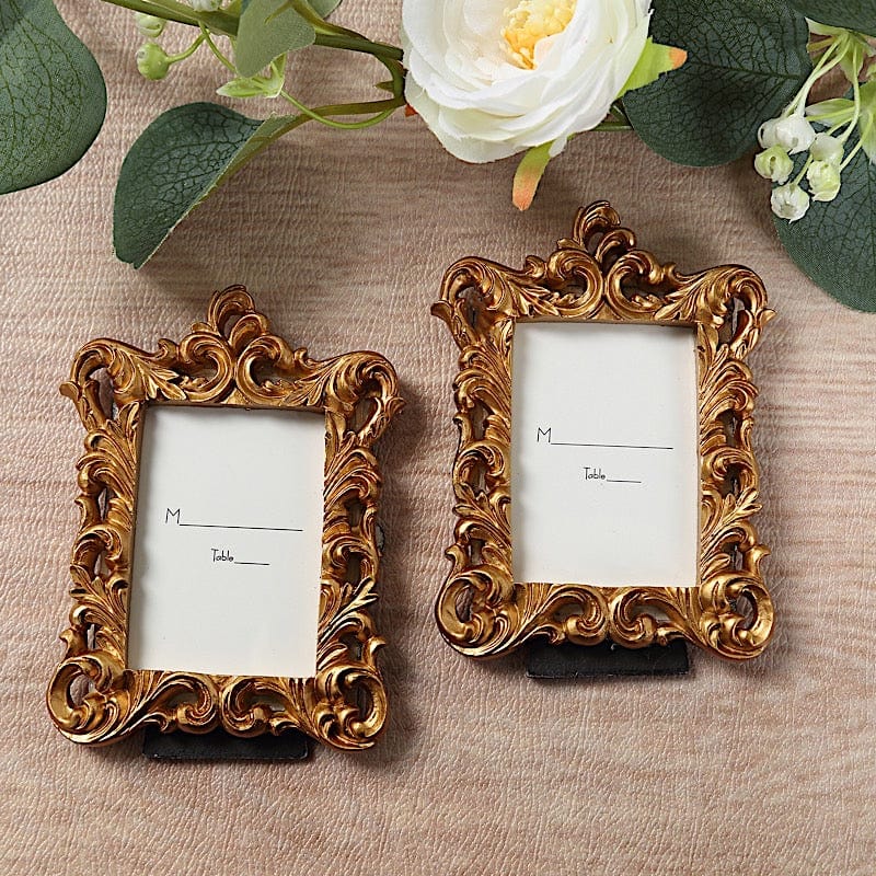 4 Gold 4 in Resin Vintage Ornate Picture Frames