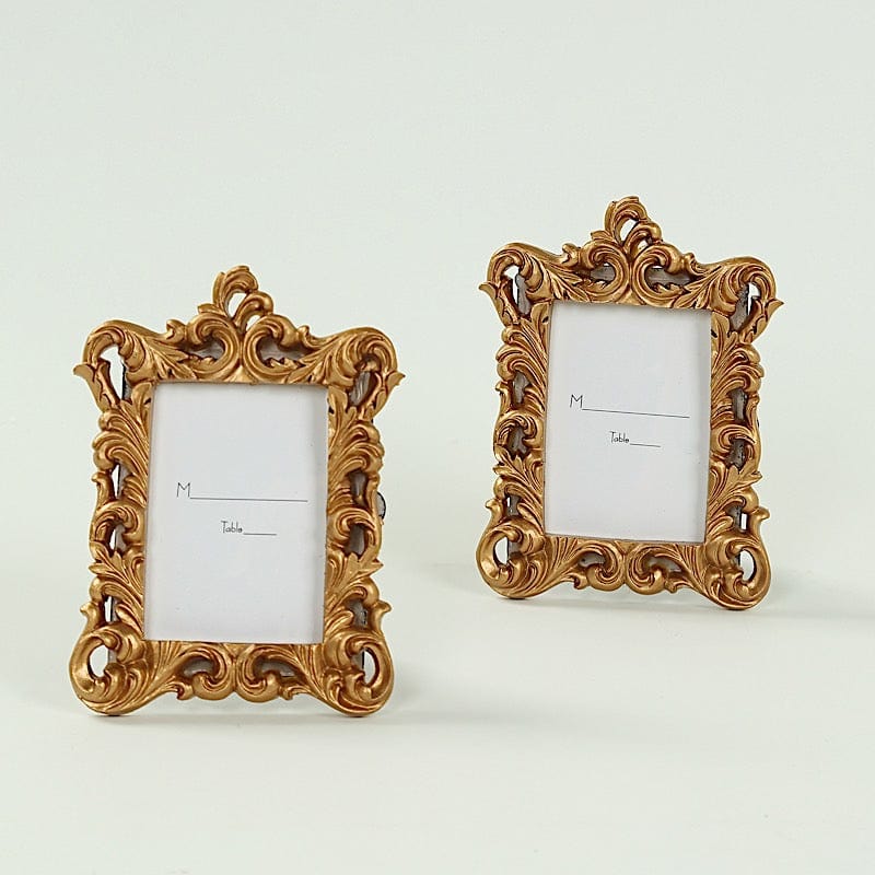 4 Gold 4 in Resin Vintage Ornate Picture Frames