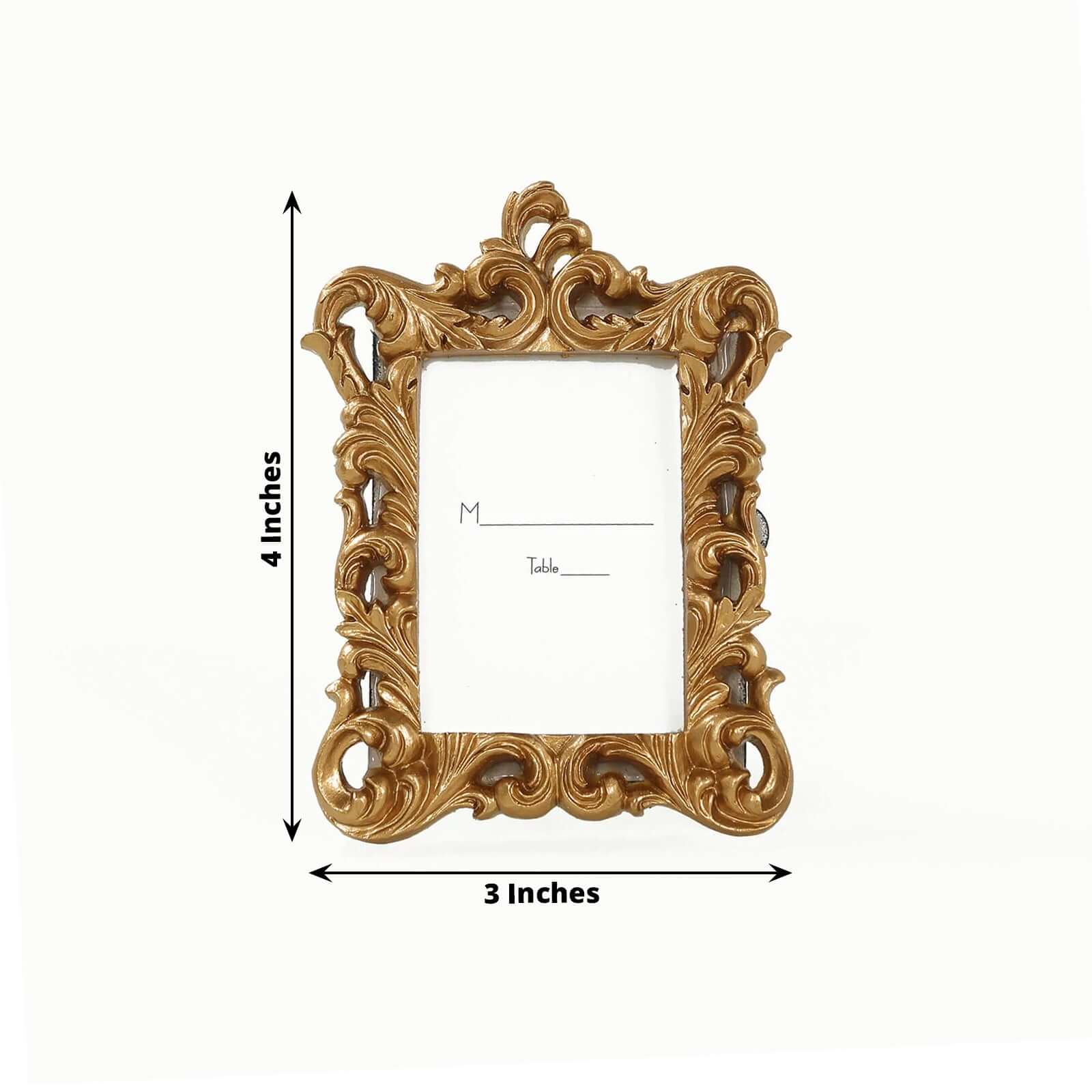 4 Gold 4 in Resin Vintage Ornate Picture Frames