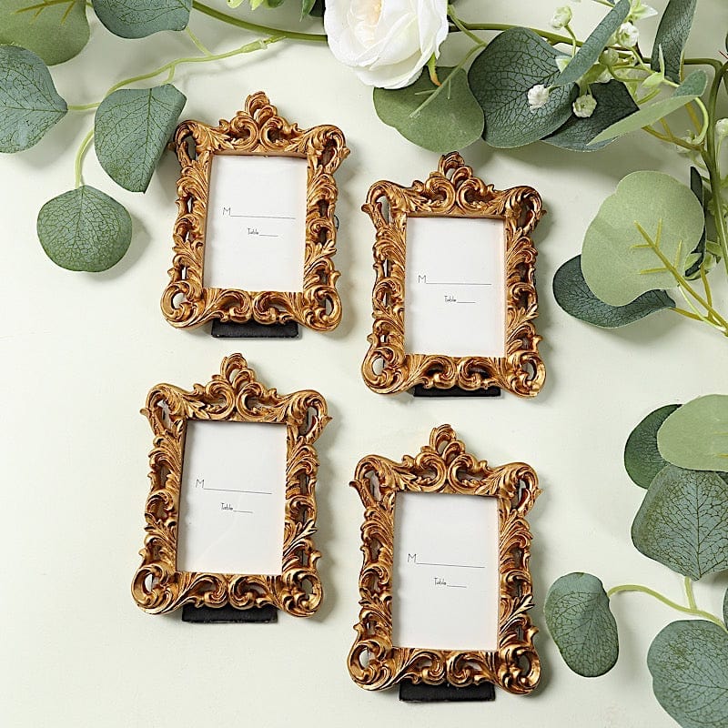 4 Gold 4 in Resin Vintage Ornate Picture Frames