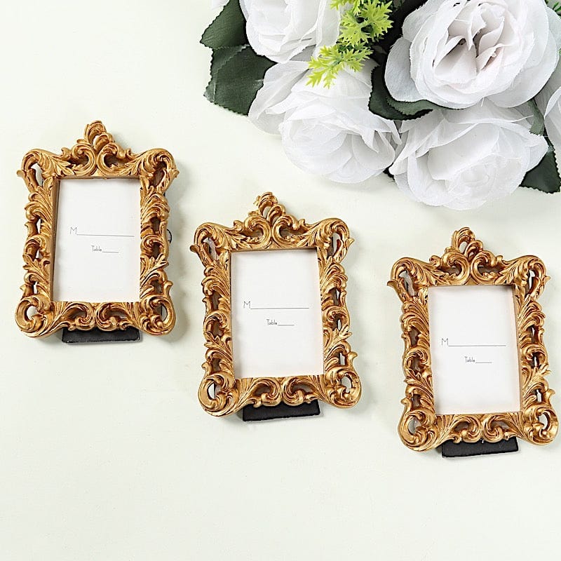 4 Gold 4 in Resin Vintage Ornate Picture Frames