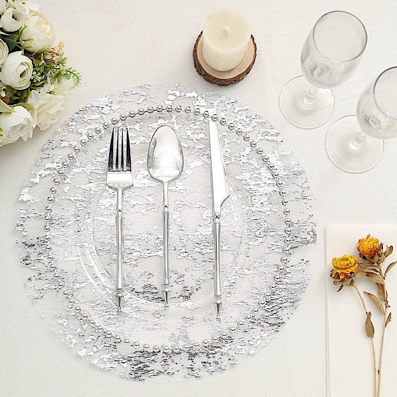 10 Metallic 13 in Round Polyester Mesh with Foil Table Placemats