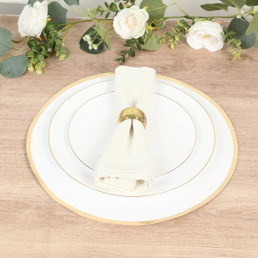 50 Disposable 13 in Round Cardboard Paper Table Placemats