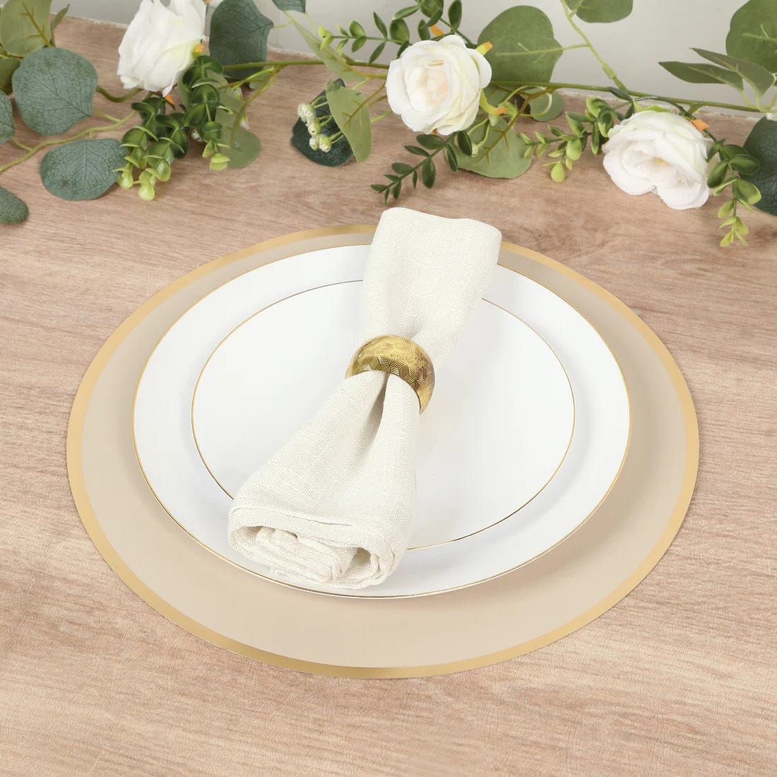 50 Disposable 13 in Round Cardboard Paper Table Placemats