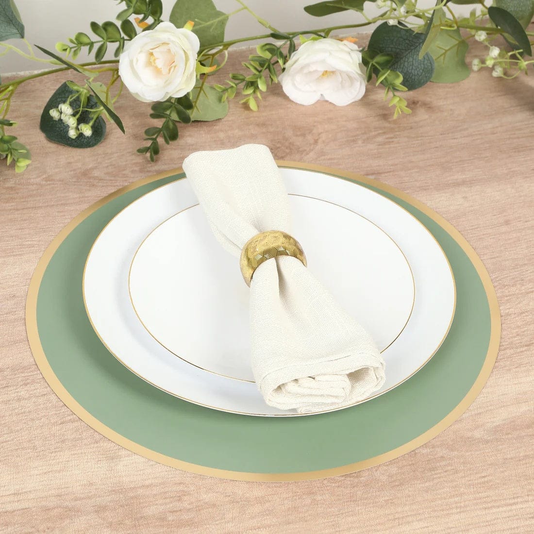 50 Disposable 13 in Round Cardboard Paper Table Placemats