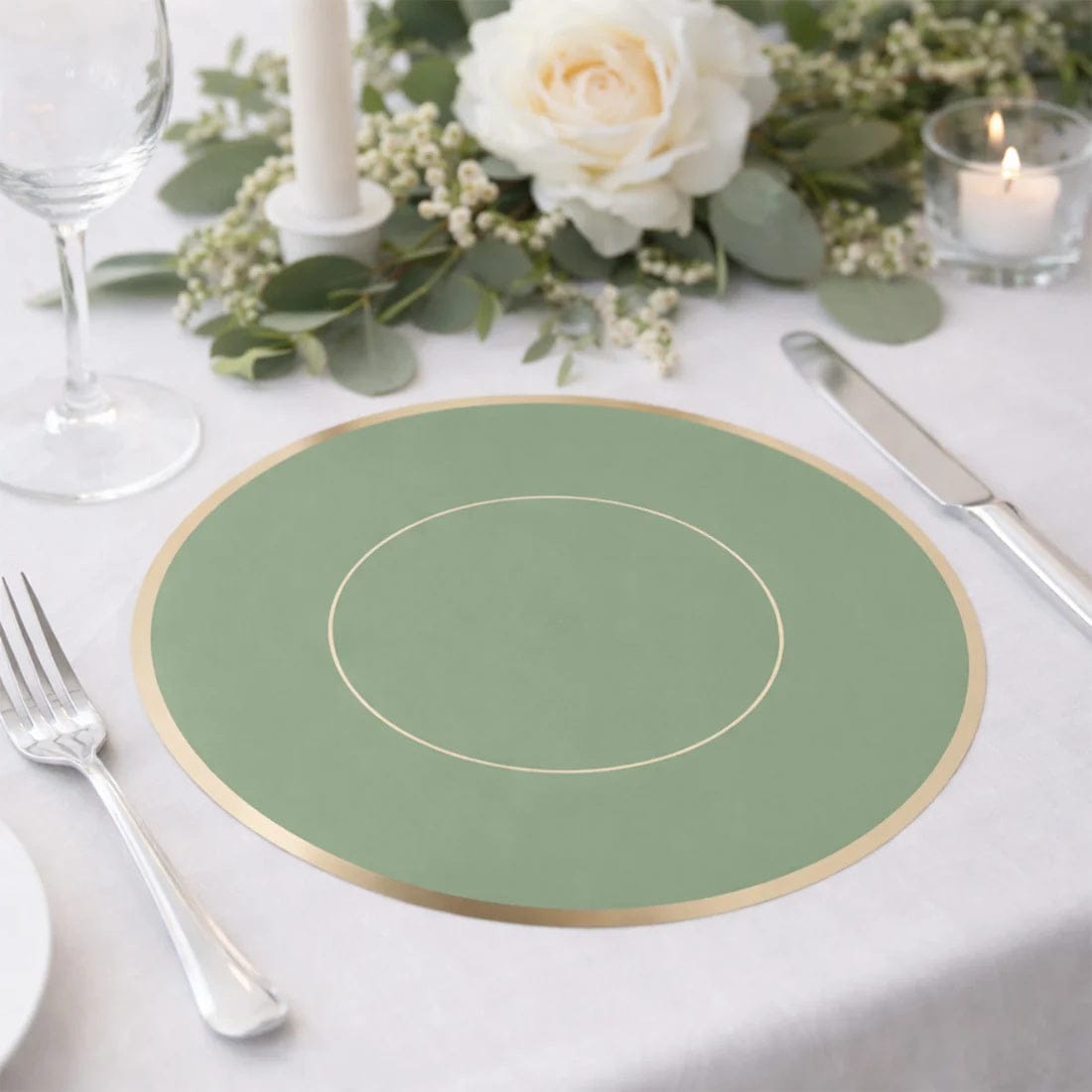 50 Disposable 13 in Round Cardboard Paper Table Placemats