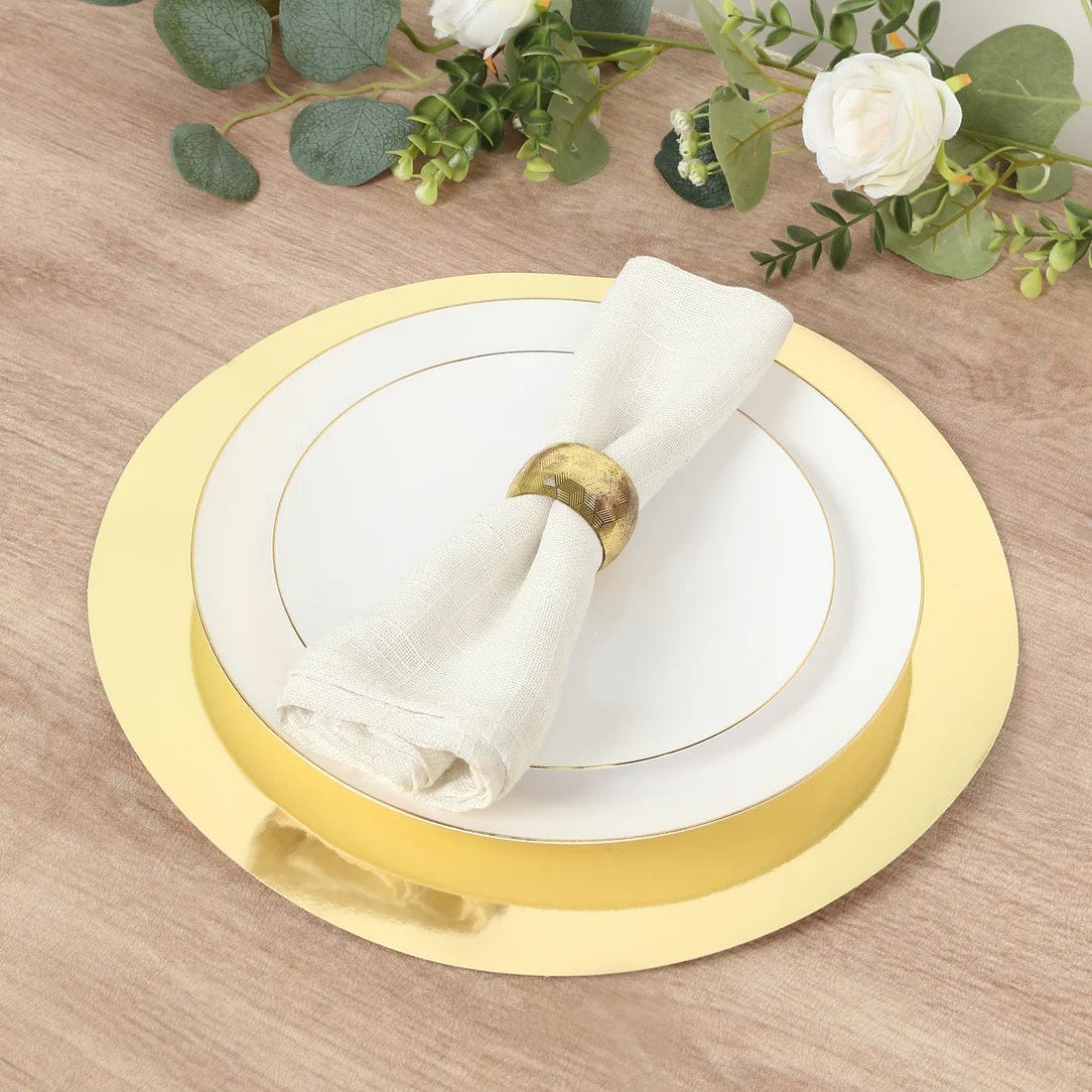50 Disposable 13 in Round Cardboard Paper Table Placemats