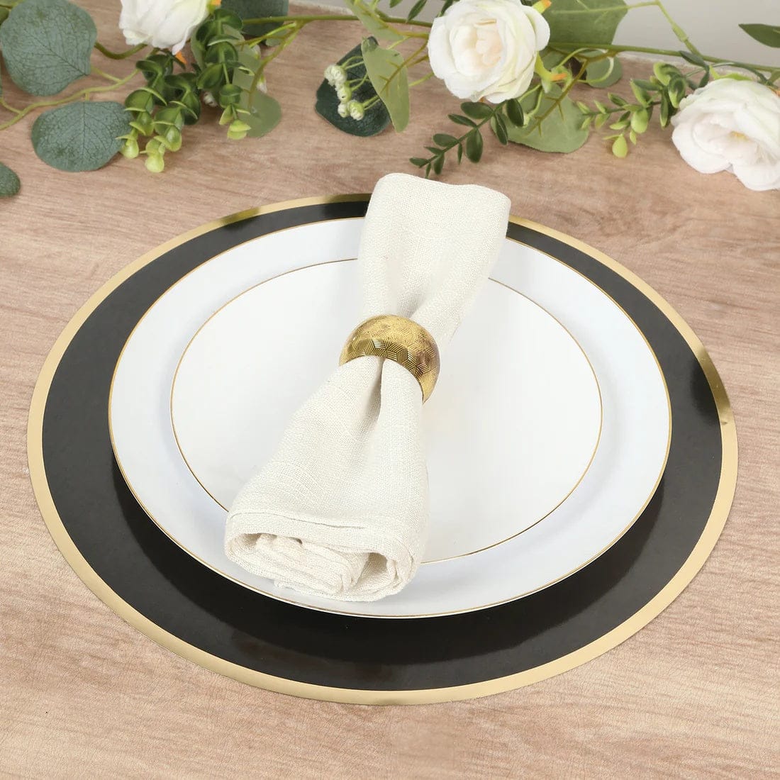 50 Disposable 13 in Round Cardboard Paper Table Placemats