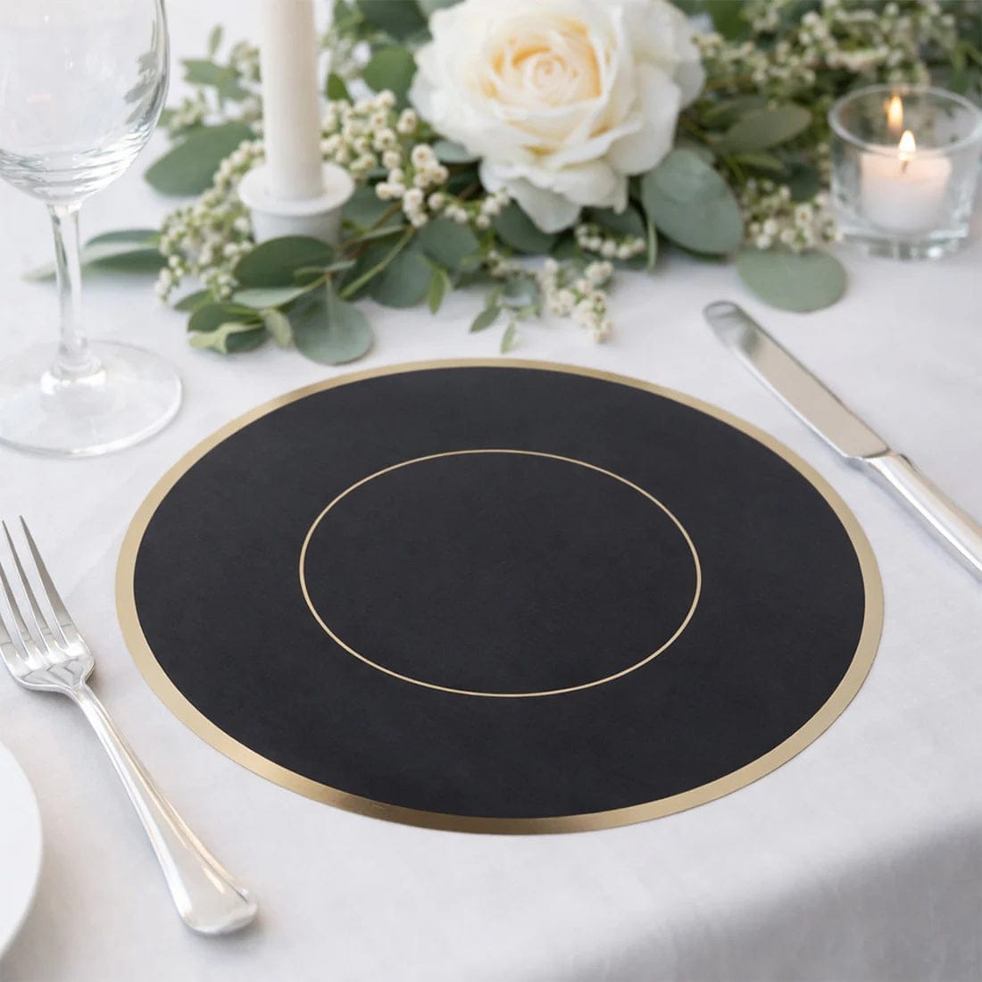 50 Disposable 13 in Round Cardboard Paper Table Placemats
