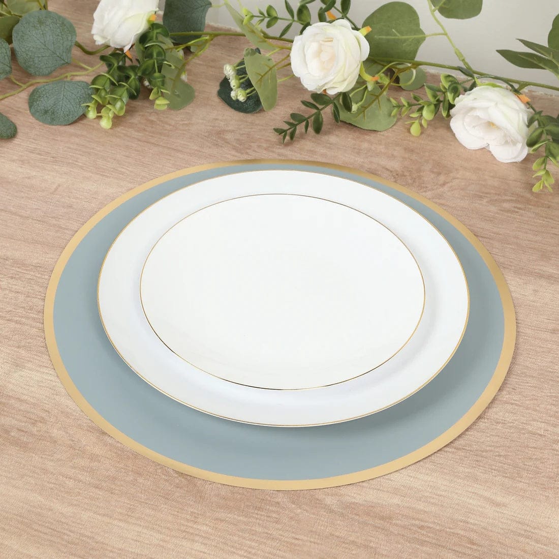 50 Disposable 13 in Round Cardboard Paper Table Placemats