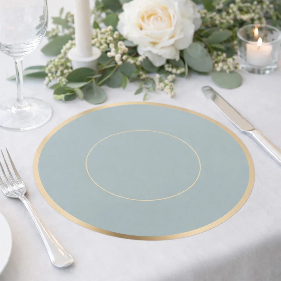 50 Disposable 13 in Round Cardboard Paper Table Placemats