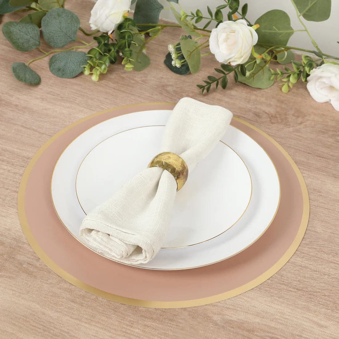 50 Disposable 13 in Round Cardboard Paper Table Placemats