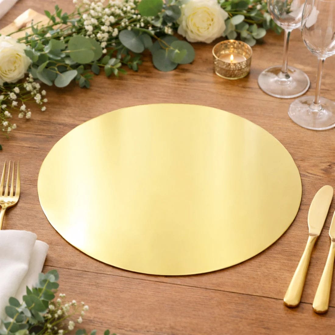 50 Disposable 13 in Round Cardboard Paper Table Placemats