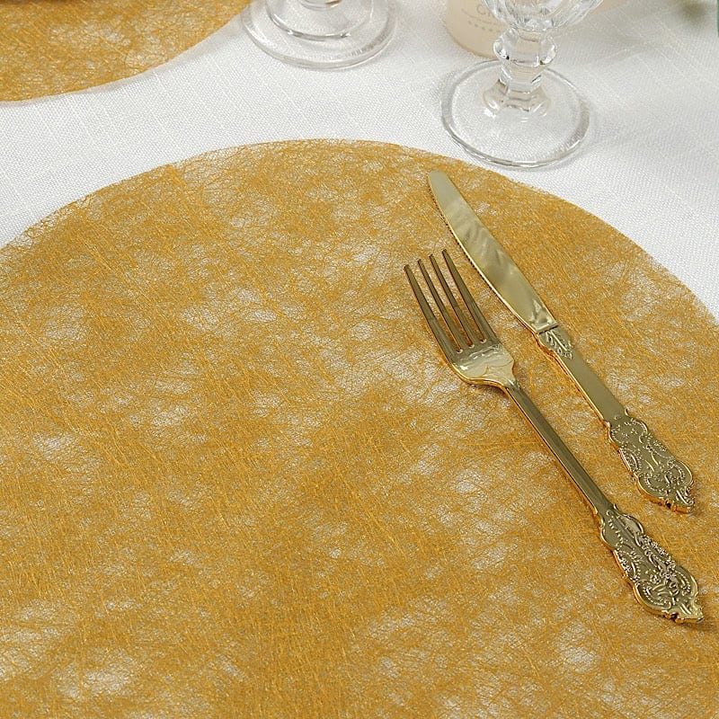 50 Non Woven 13 in Mesh Fiber Round Disposable Placemats