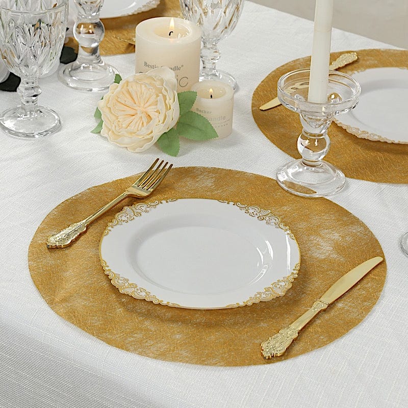 50 Non Woven 13 in Mesh Fiber Round Disposable Placemats