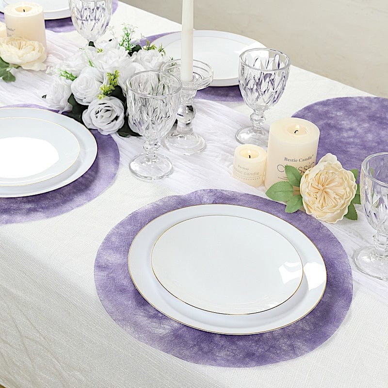 50 Non Woven 13 in Mesh Fiber Round Disposable Placemats