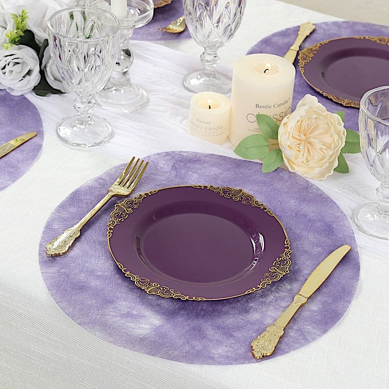 50 Non Woven 13 in Mesh Fiber Round Disposable Placemats